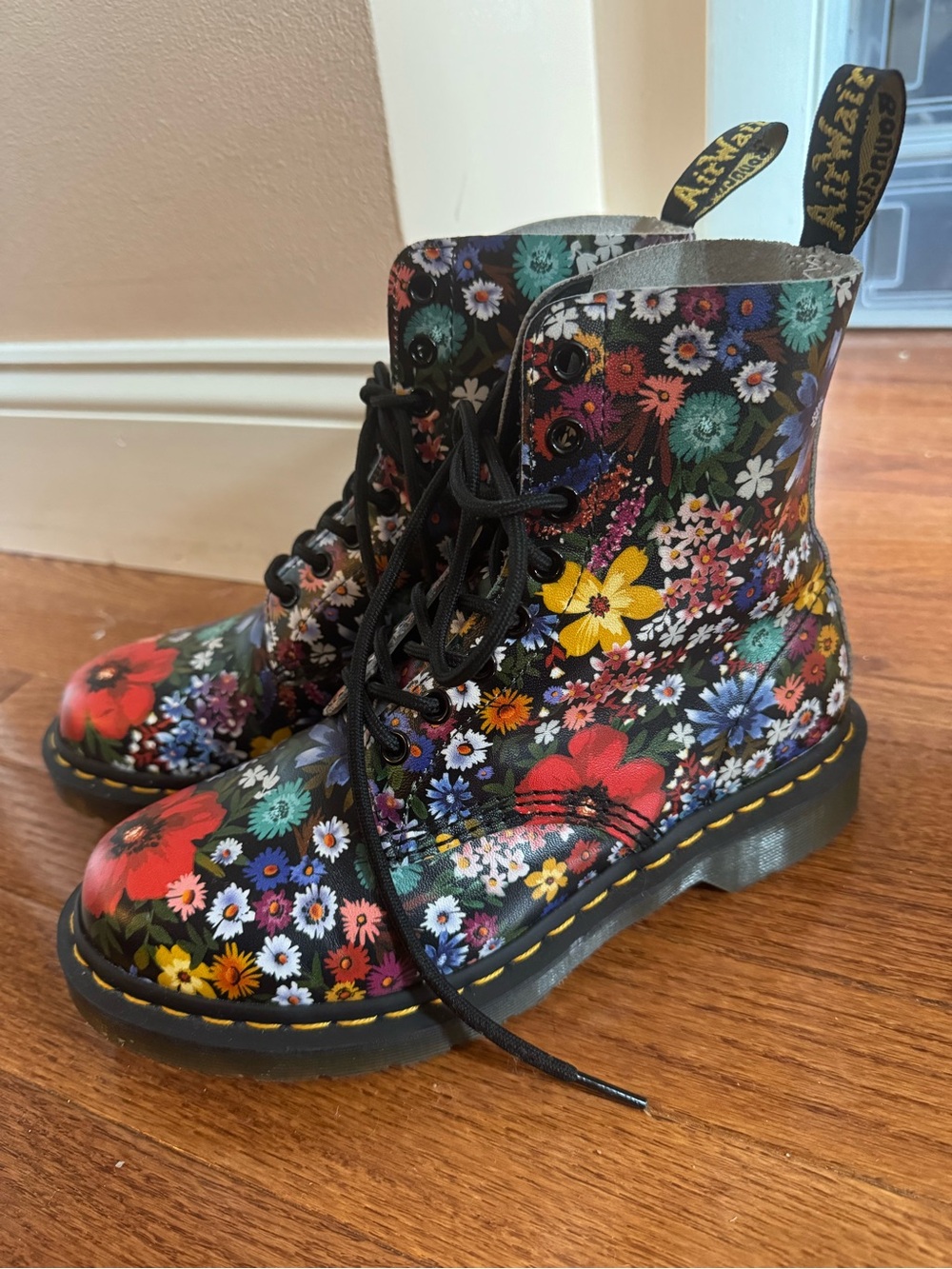 Dr. Martens Woman Floral Pascal Boots - Black Multi - Picture 3 of 5